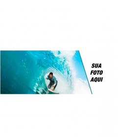 Capa personalizada foto no Facebook com uma imagem de um surfista