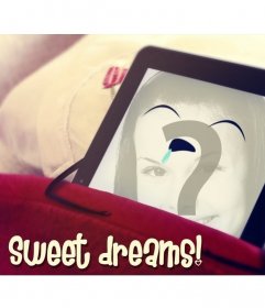 Fotomontagem de um sono engraçado iPad
