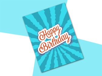 Comemore seu aniversário com este cartão original para editar com duas imagens