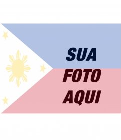 Montagem de foto da bandeira filipina, juntamente com uma foto que você enviar
