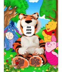 Traje do tigre virtual para as crianças que podem ser editados com sua foto