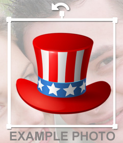 chapéu do tio Sam para adicionar suas fotos como etiqueta em linha Personalize 