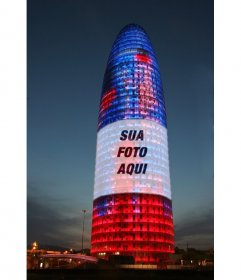 Fotomontagem em que você vai colocar sua foto na Torre Agbar em Barcelona