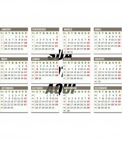 Calendário 2015 com seu próprio fundo