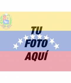 Fotomontagem com a imagem da bandeira venezuelana