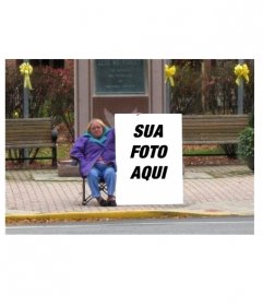 Colagem de fotos engraçadas para colocar sua foto em um cartaz na rua