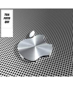 Fai la tua immagine di sfondo per Twitter personalizzato con logo metallico mela e