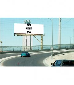 Banner pubblicitario sulla strada per fare un collage con le vostre foto