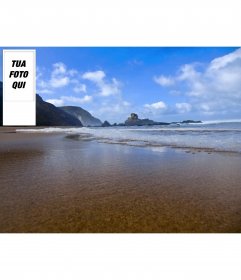 Sfondo Twitter con la tua foto in una cornice con un paesaggio di costa montuosa con