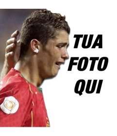 Fare un collage delle vostre foto con l'immagine di Cristiano Ronaldo piangere