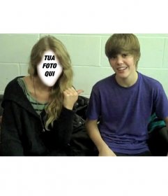 Fotomontaggio di Justin Bieber ragazzo con la ragazza bionda di mettere il vostro