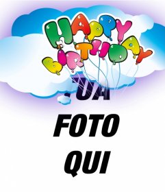 Cartoline Felice auguri di compleanno con palloncini