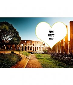 Cartolina con uno sfondo di anfiteatro a Roma per la tua foto