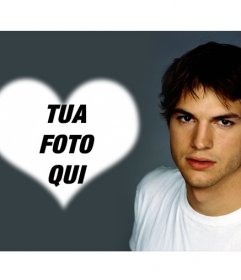 Fotomontaggio di mettere una foto a forma di cuore con Ashton Kutcher