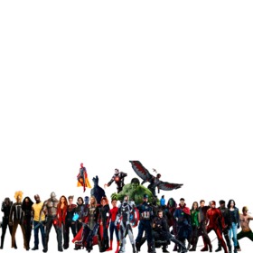 Fotomontaggio con i personaggi di Avengers Infinity War