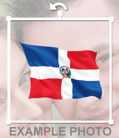 Sventolando la bandiera della Repubblica Dominicana per incollare nelle vostre foto