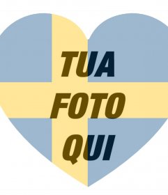 Svezia bandiera a forma di cuore come un filtro per aggiungere alle foto