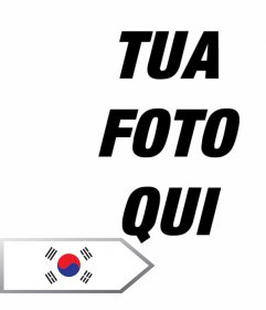 Fotomontaggio online per aggiungere una freccia con la bandiera della Corea del Sud