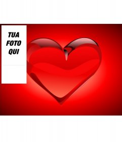 Sfondo Twitter con un grande cuore rosso in rilievo dove si può mettere la tua foto