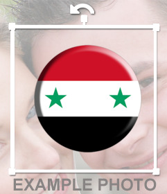 Pulsante a bastone su vostre foto con la bandiera della Siria per