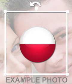 Polonia bandiera cerchio a forma di incollare le tue foto