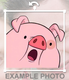 Fotomontaggio online per mettere un salvadanaio rosa nelle foto. Mettere un maiale nelle immagini con questo sticker on-line. Egli ha sorpreso il viso, ed è perfetto per decorare le foto