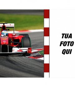 Cornice foto di una Ferrari e i loro colori per mettere una foto di sfondo