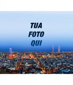 Collage con lo skyline di Barcellona per mettere una foto del cielo e personalizzare con il testo