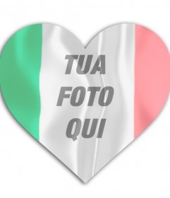 Effetto Foto della bandiera italiana a forma di cuore per mettere la tua foto