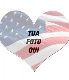 Cornice a forma di cuore per esporre la bandiera USA