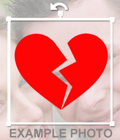Cuore spezzato per incollare come un adesivo sulle immagini on-line effetto Foto 
