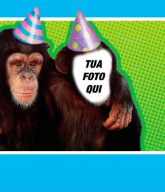 Fotomontaggio con una scimmia vestita con cappello di partito