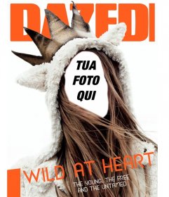 Fotomontaggio sulla copertina di una rivista giovanile