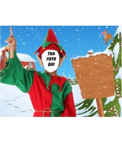 Fotomontaggio e poster Elf inviare come cartolina di Natale