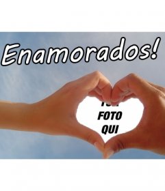 montaggio fotografico in cui la fotografia è incorniciata in un cuore fatto con le