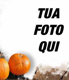Cornice per foto con sfondo zucche di Halloween speciale
