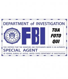 Fotomontaggio del badge identificativo dell'FBI