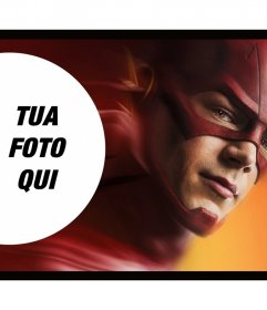Fotomontaggio con uno dei supereroi Flash