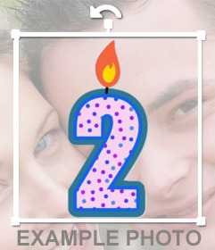 Adesivo per mettere le vostre foto una candela del numero 2