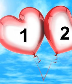 Effetto Foto per due foto di due palloncini a forma di cuore 