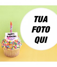 Effetto Foto con un cupcake di compleanno per la tua foto