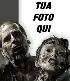 Fotomontaggio del terrore con gli zombi con la tua foto