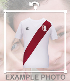 Prendi la maglia ufficiale della squadra di calcio del Perù con questo montaggio