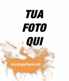 Effetto Foto di contrassegno arancione per fermare la violenza contro le donne