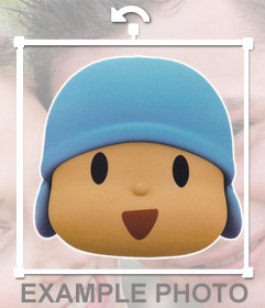 Sticker di Pocoyo faccia da aggiungere in qualsiasi punto le tue foto