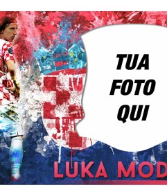 Effetto foto con Luka Modric, la squadra di calcio centrocampista croato
