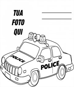 Effetto Foto da stampare e colorare una macchina della polizia gratuitamente
