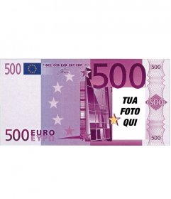 Fotomontaggio di 500 euro a che fare con la tua foto