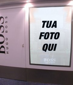 Fotomontaggio di mettere la tua foto come modella in un cartellone pubblicitario di Hugo Boss