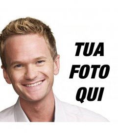 Fotomontaggio di Barney di How I Met Your Mother da personalizzare con la tua foto e testo